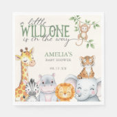 Watercolor Jungle Safari Animals Baby Shower  Servet (Voorkant)