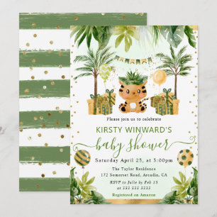 Watercolor Jungle Tijger Baby Shower Kaart
