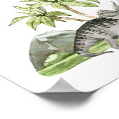 Watercolor Jurassic Dino Bites Bord Poster (Hoek)