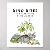 Watercolor Jurassic Dino Bites Bord Poster (Voorkant)