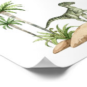 Watercolor Jurassic dinosaurus Dino graafbord Poster (Hoek)