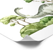 Watercolor Jurassic Dinosaurus Drinkbord Poster (Hoek)