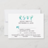 Watercolor kalligrafie strand menu keuze RSVP kaar (Achterkant)