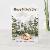 Watercolor kamperen in de natuur Vaderdag Kaart (Voorkant)