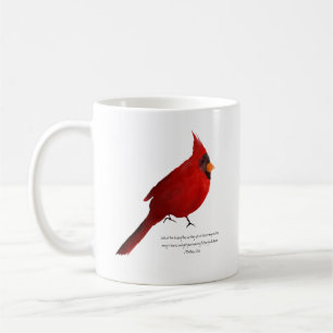Watercolor kardinaal diep donkerrood verzadigd Mat Koffiemok