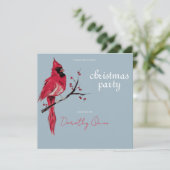 Watercolor Kardinaal Kerstfeest Kaart (Staand voorkant)