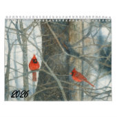 Watercolor Kardinalen 2026 Kalender (Hoes)