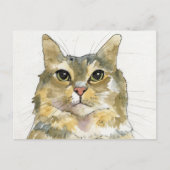 Watercolor Kat Briefkaart (Voorkant)
