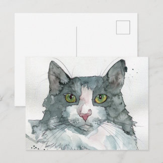 Watercolor Kat Briefkaart
