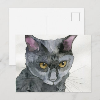 Watercolor Kat Briefkaart