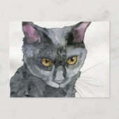 Watercolor Kat Briefkaart (Voorkant)
