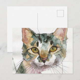 Watercolor Kat Briefkaart