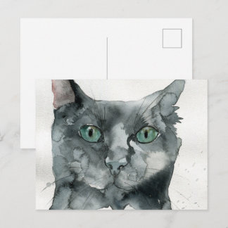 Watercolor Kat Briefkaart