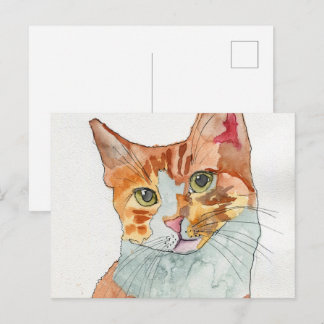 Watercolor Kat Briefkaart