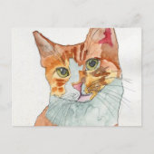 Watercolor Kat Briefkaart (Voorkant)