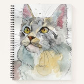 Watercolor Kat Notitieboek (Voorkant)