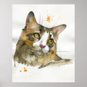 Watercolor Kat Poster (Voorkant)