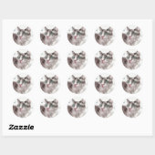 Watercolor Kat Ronde Sticker (Vel)