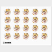 Watercolor Kat Ronde Sticker (Vel)