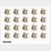 Watercolor Kat Ronde Sticker (Vel)