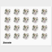 Watercolor Kat Ronde Sticker (Vel)