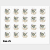 Watercolor Kat Ronde Sticker (Vel)