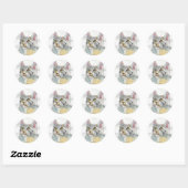 Watercolor Kat Ronde Sticker (Vel)