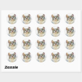 Watercolor Kat Ronde Sticker (Vel)