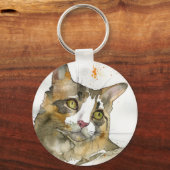 Watercolor Kat Sleutelhanger (Voorkant)