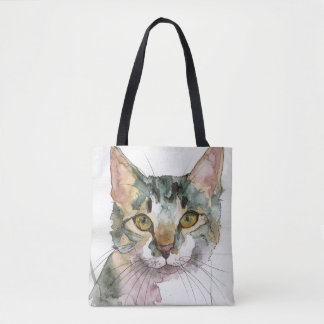 Watercolor Kat Tote Bag