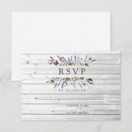 Watercolor Katoen Lavendel Landelijke Trouw RSVP K Kaartje