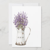 Watercolor Katoen Lavendel Landelijke Trouwdag Kaart (Achterkant)