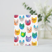 Watercolor katten en vrienden bedankkaart (Staand voorkant)