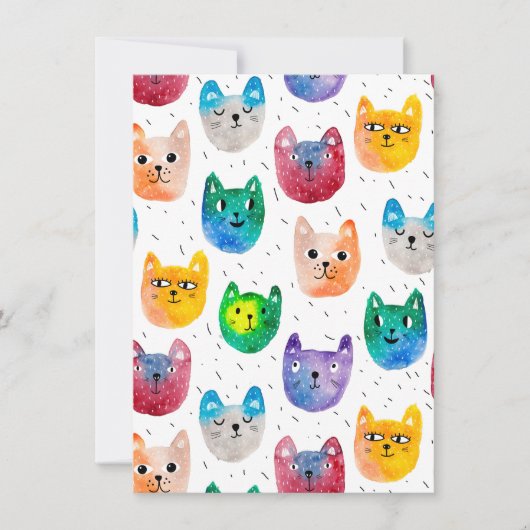 Watercolor katten en vrienden bedankkaart (Voorkant)