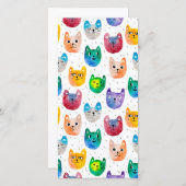 Watercolor katten en vrienden bedankkaart (Voorkant / Achterkant)