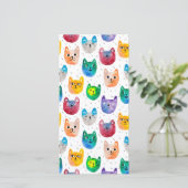 Watercolor katten en vrienden bedankkaart (Staand voorkant)