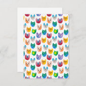 Watercolor katten en vrienden bedankkaart (Voorkant / Achterkant)