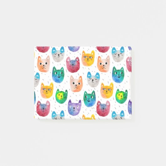 Watercolor katten en vrienden post-it® notes (Voorkant)
