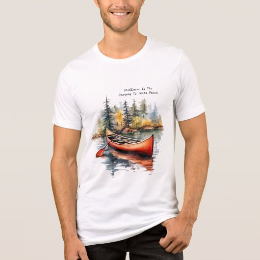 Watercolor Kayak On The Lake Tri-Blend Shirt (Voorkant)