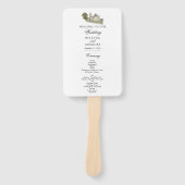 Watercolor Kerk Traditioneel Monogram Huwelijk Handwaaier (Voorkant)