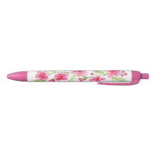 Watercolor Kersenbloesem Bruids Baby SHOWER Zwarte Inkt Pen