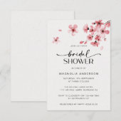 Watercolor Kersenbloesem Bruidsdouche Kaart (Voorkant / Achterkant)