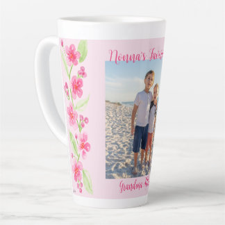 Watercolor Kersenbloesem NONNA Foto PERSONALISEER Latte Mok