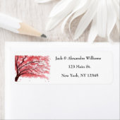 Watercolor Kersenbloesem Roze Retouradres  Etiket (Insitu)