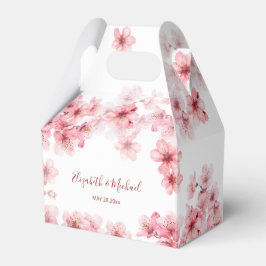 Watercolor Kersenbloesem Roze Witte Trouw Bedankdoosjes