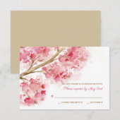 Watercolor Kersenbloesem RSVP Kaarten (Voorkant / Achterkant)