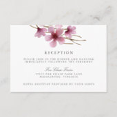 Watercolor Kersenbloesem Trouwreceptie Informatiekaartje (Voorkant)