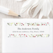 Watercolor Kerst Bessen Retouradres Etiket (Insitu)