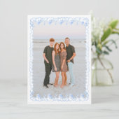 Watercolor Kerst Blauw Grandmillennial Bloemig Feestdagenkaart (Staand voorkant)