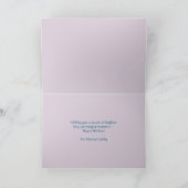 Watercolor Kerst Bloemenslinger Paars Teal Feestdagen Kaart (Binnen)